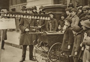 Street entertainment for children: portable bells, London